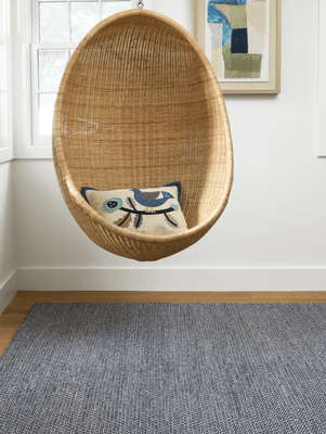 Honeycomb Woven Rug - Indigo & Grey - Our Boat House