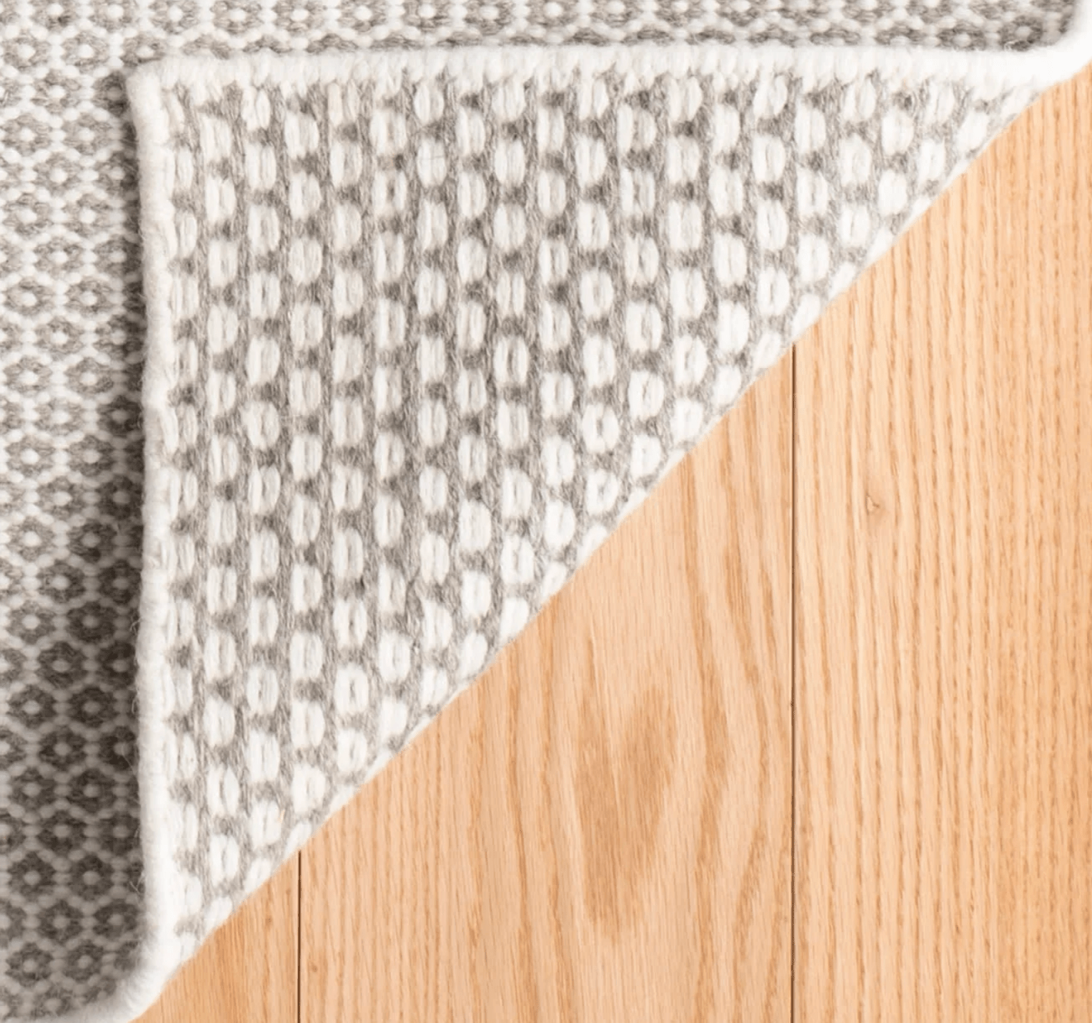 Honeycomb Handwoven Wool Rug - Ivory & Grey - Our Boat House