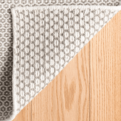 Honeycomb Handwoven Wool Rug - Ivory & Grey - Our Boat House