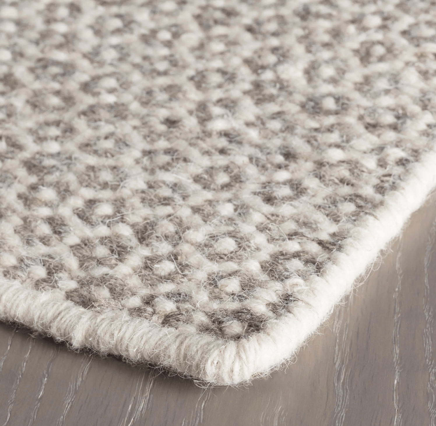 Honeycomb Handwoven Wool Rug - Ivory & Grey - Our Boat House