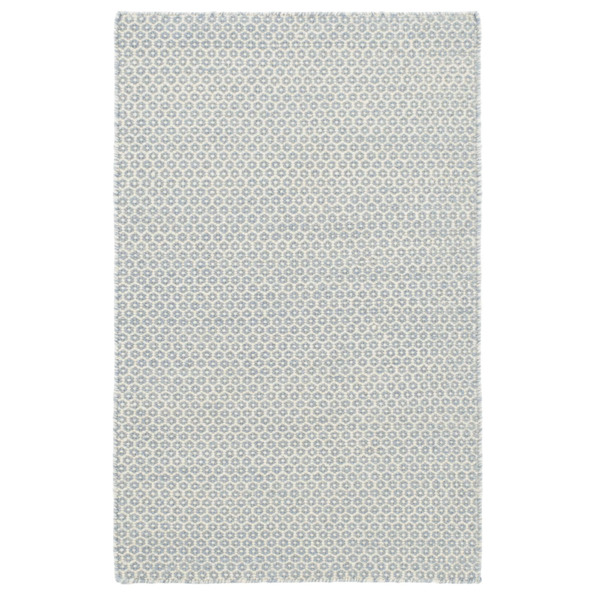Honeycomb Woven Wool Rug - Soft French Blue & Ivory - Our Boat House
