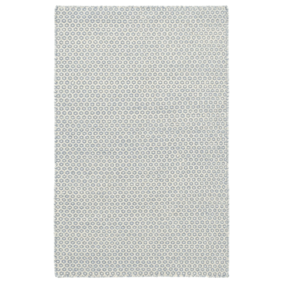 Honeycomb Woven Wool Rug - Soft French Blue & Ivory - Our Boat House