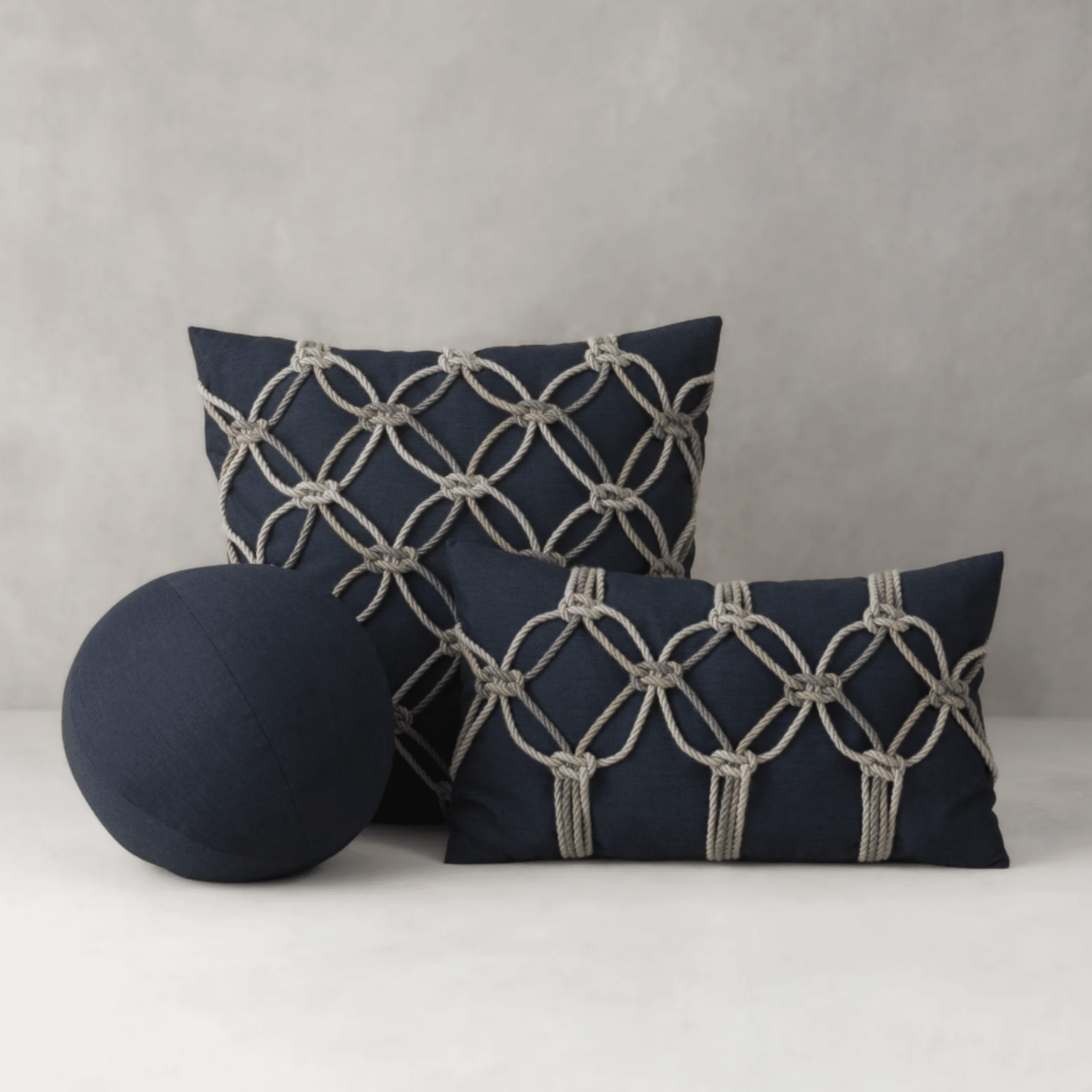 Indigo Rope Knot Indoor/Outdoor Pillow - Our Boat House