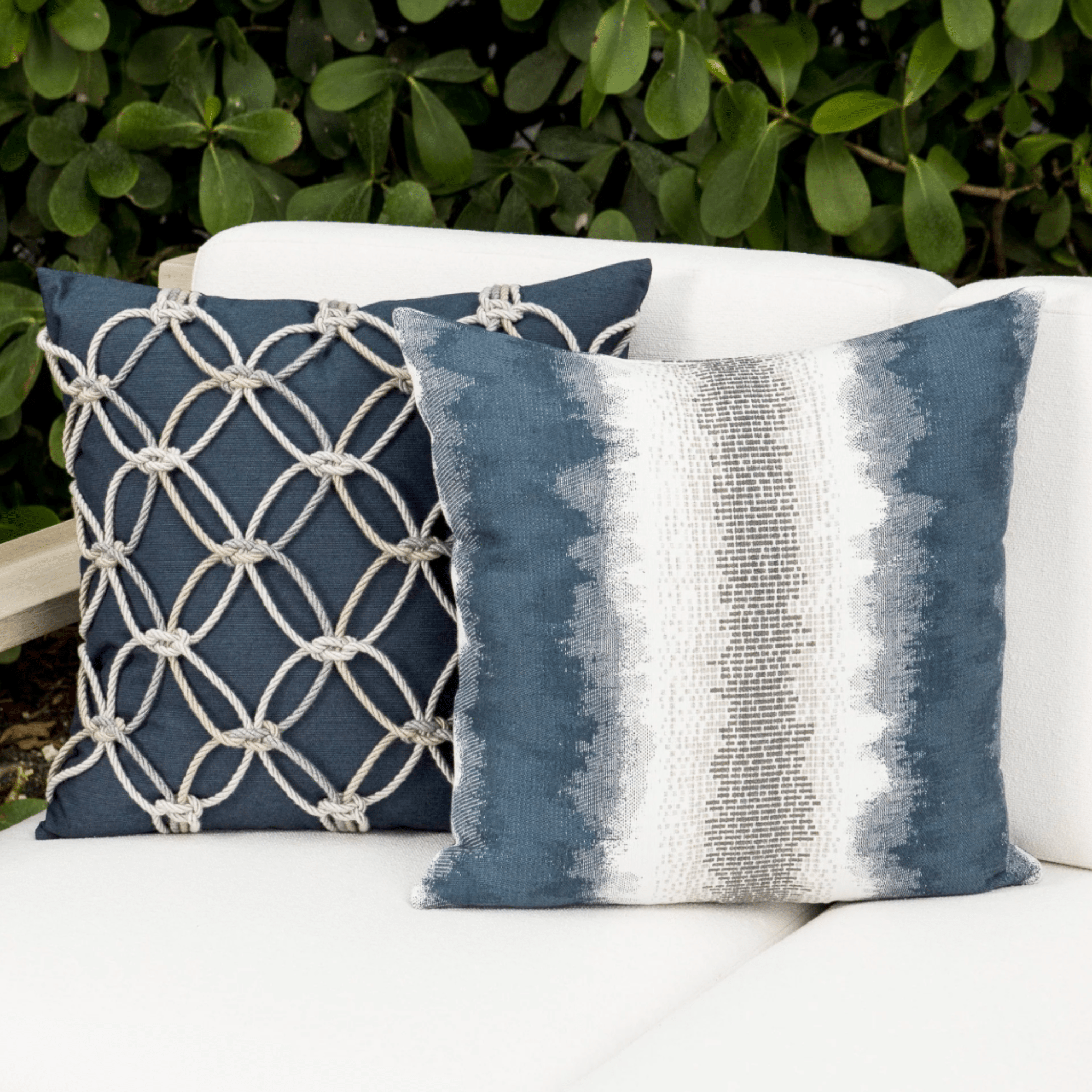 Indigo Rope Knot Indoor/Outdoor Pillow - Our Boat House