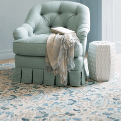 Ines Hand Micro Hooked Wool Rug - Blue - coastal inspired home furnishing lifestyle