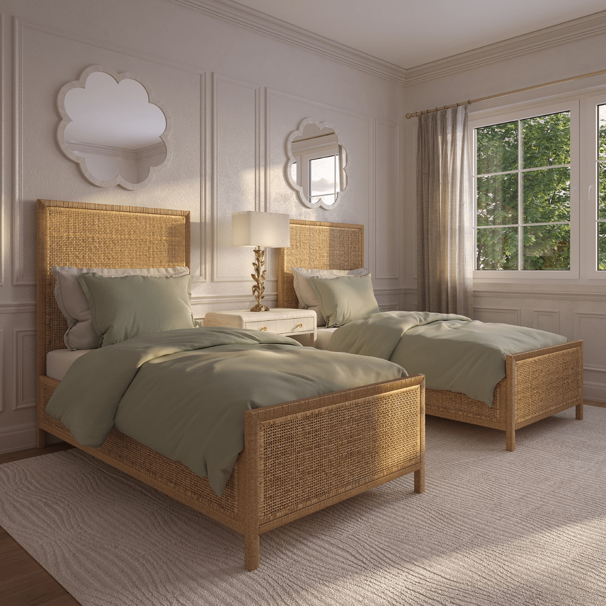 Islamorada Rattan Bed Natural - Three Sizes - Our Boat House