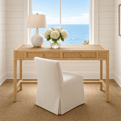 Islamorada Rattan Natural Desk - Two Sizes - Our Boat House