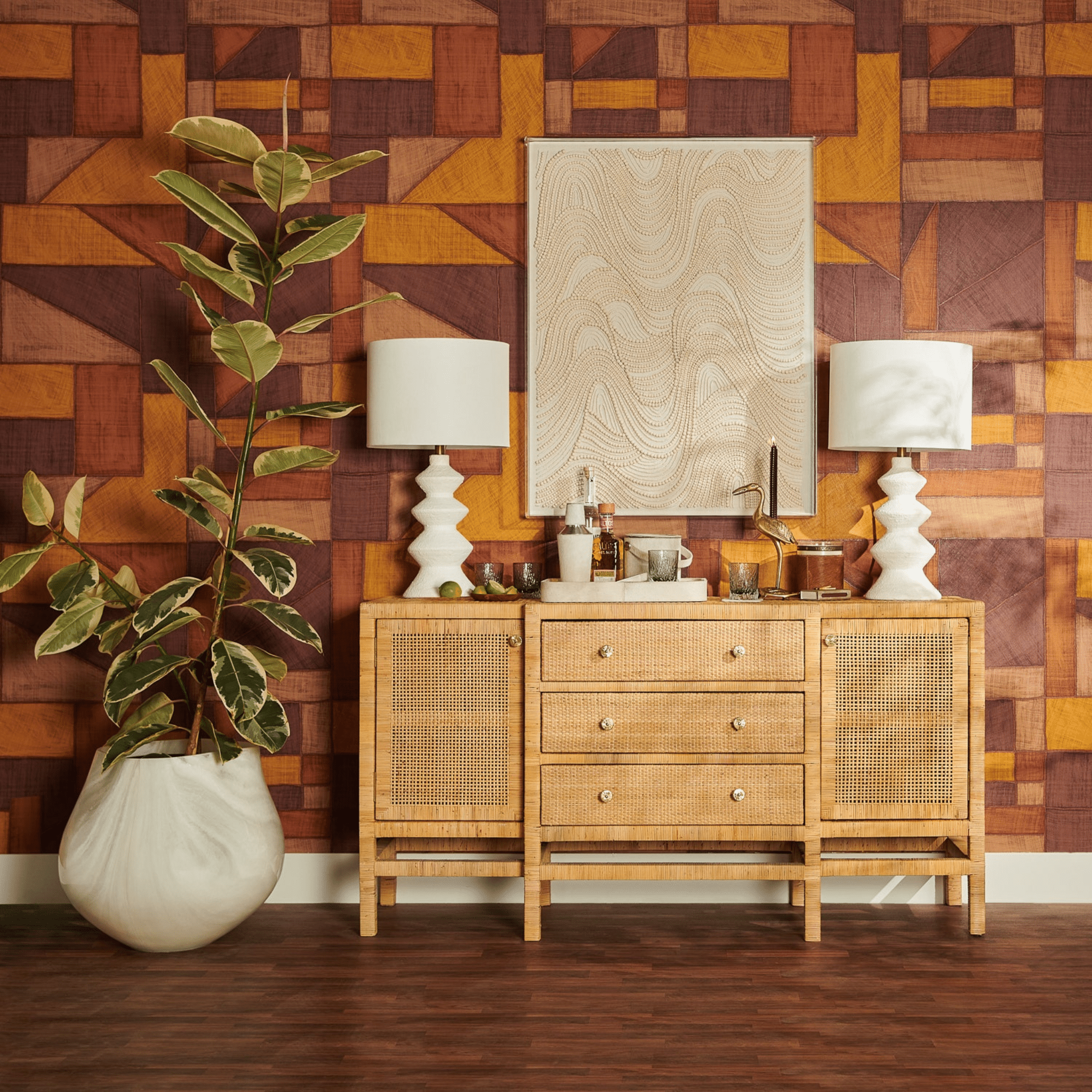 Islamorada Rattan Natural Server - Our Boat House