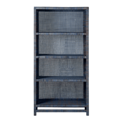 Islamorada Rattan Navy Bookcase - Our Boat House