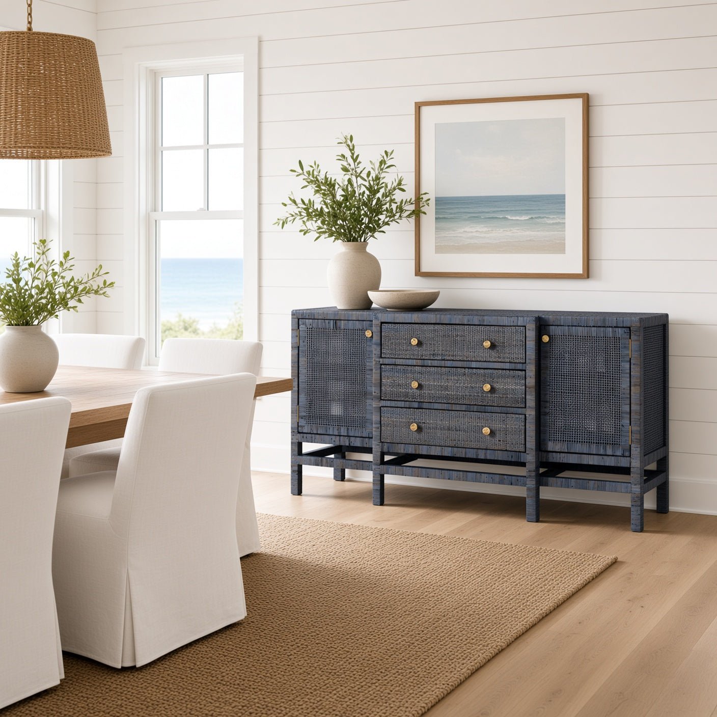 Islamorada Rattan Navy Server - Our Boat House