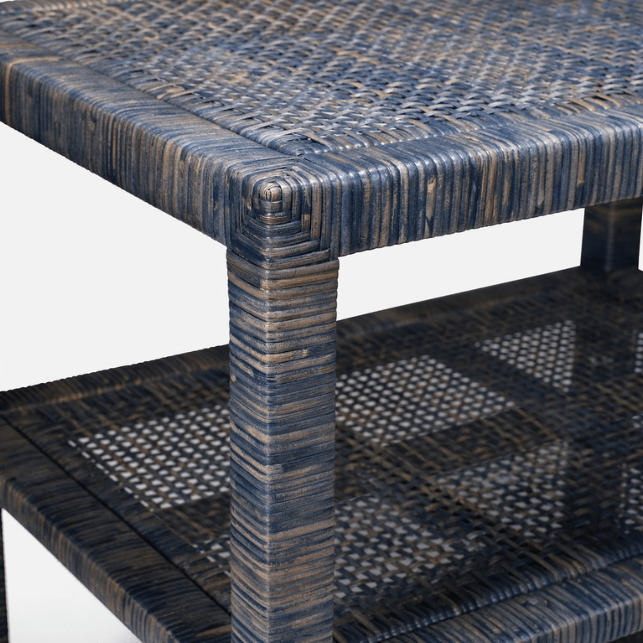 Islamorada Rattan Navy Side Table - Our Boat House