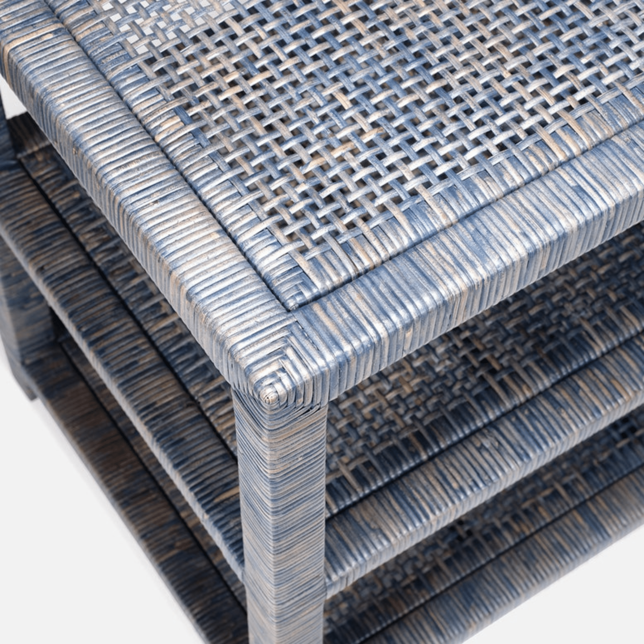 Islamorada Rattan Navy Side Table - Our Boat House