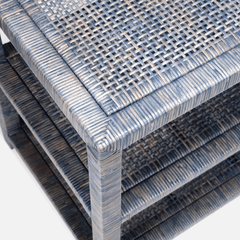 Islamorada Rattan Navy Side Table - Our Boat House