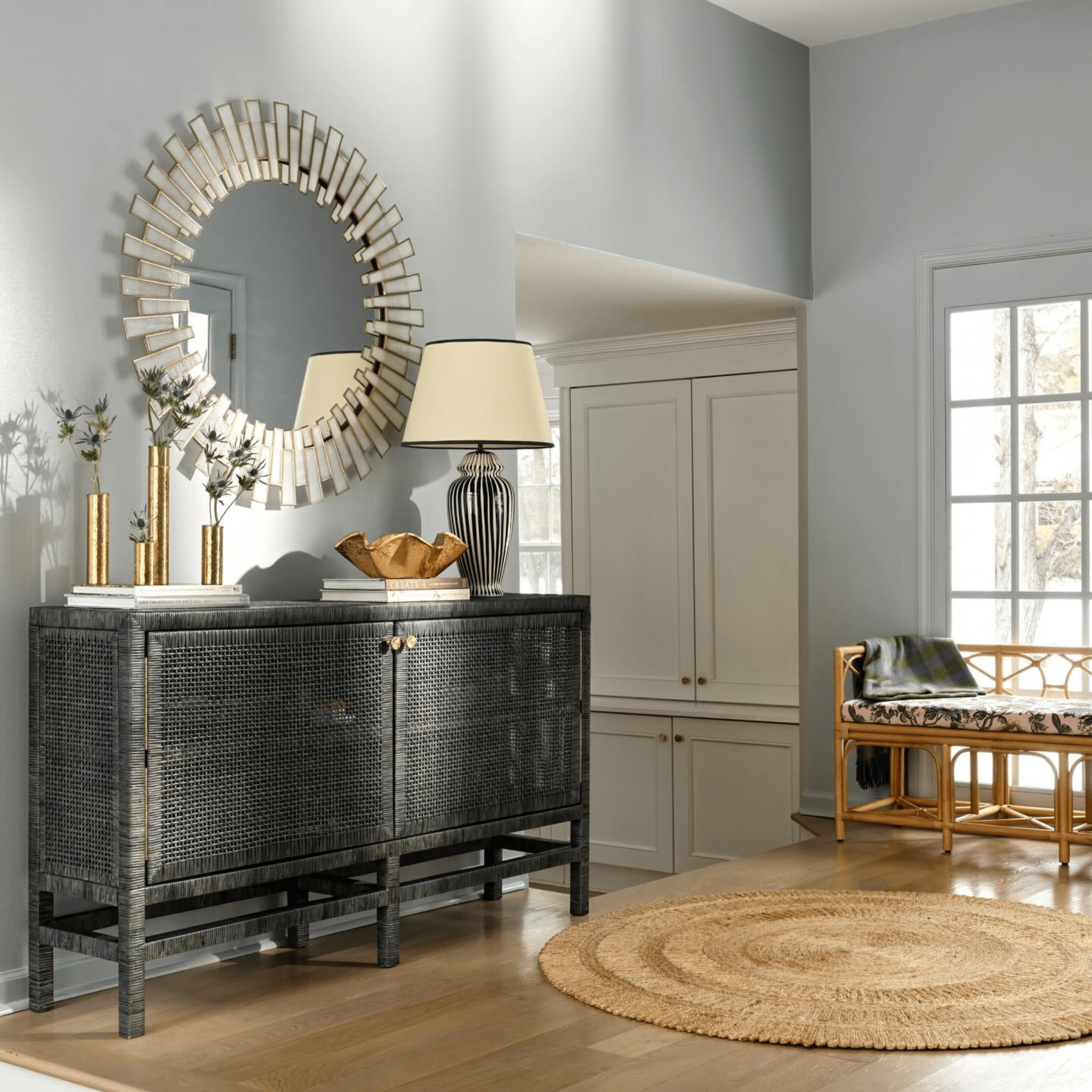 Islamorada Rattan Navy Sideboard - Our Boat House
