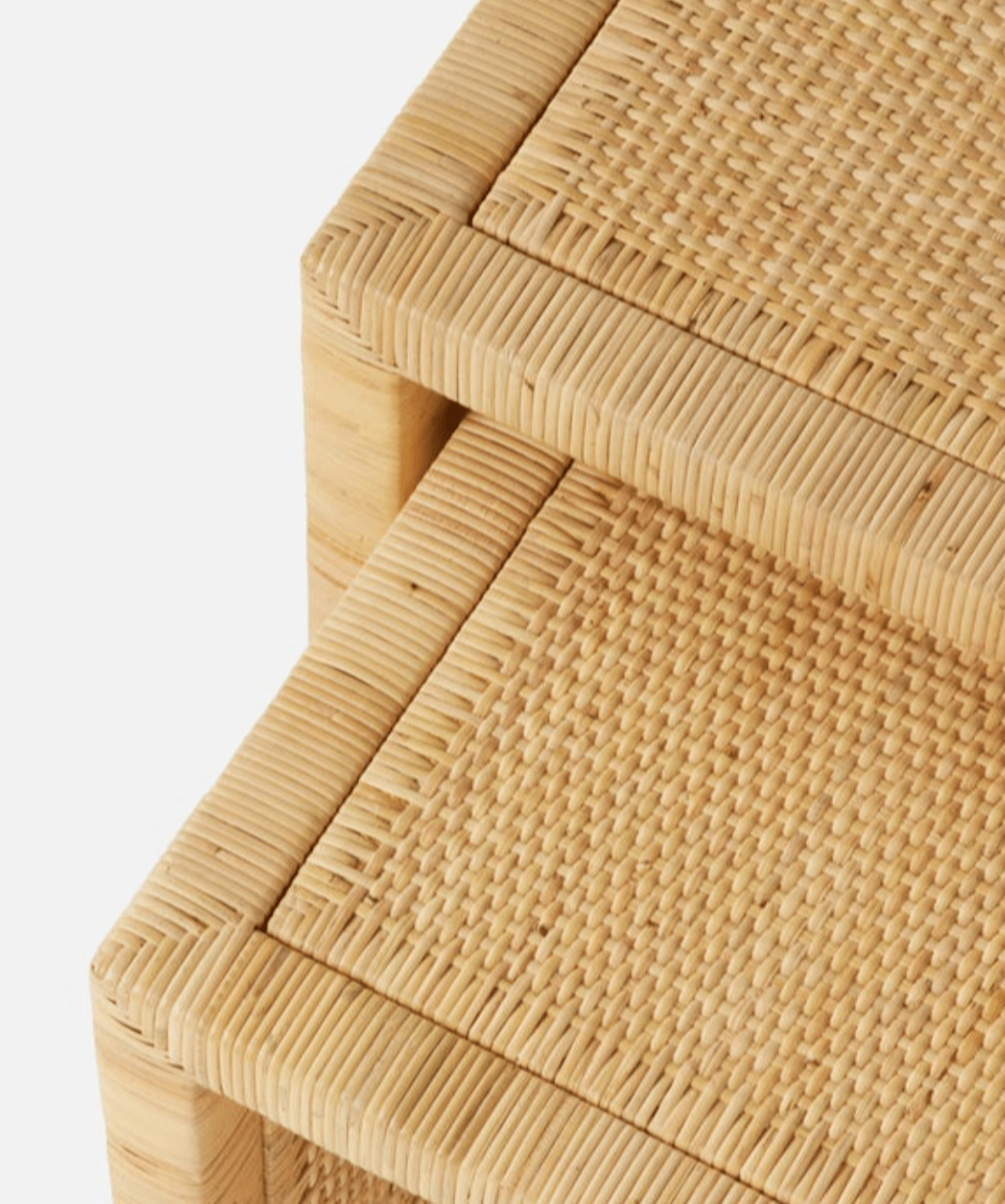Small Rectangular Rattan Nesting Table Islamorada Rattan Natural Nesting Tables – Our Boat House