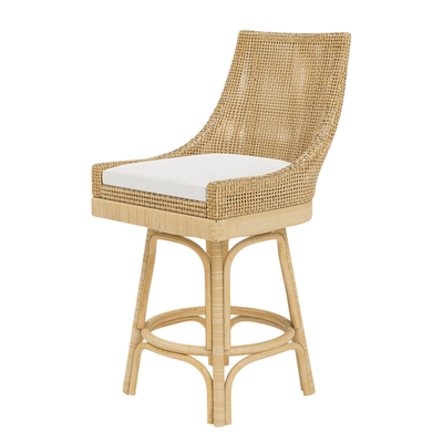 Islamorada Stool w/ White Performance Fabric Counter Height - Our Boat House
