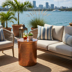 Jackson Hole Copper Drum Side Table - Our Boat House
