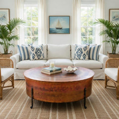 Jackson Hole Copper Round Cauldron Coffee Table - Three Sizes - Our Boat House