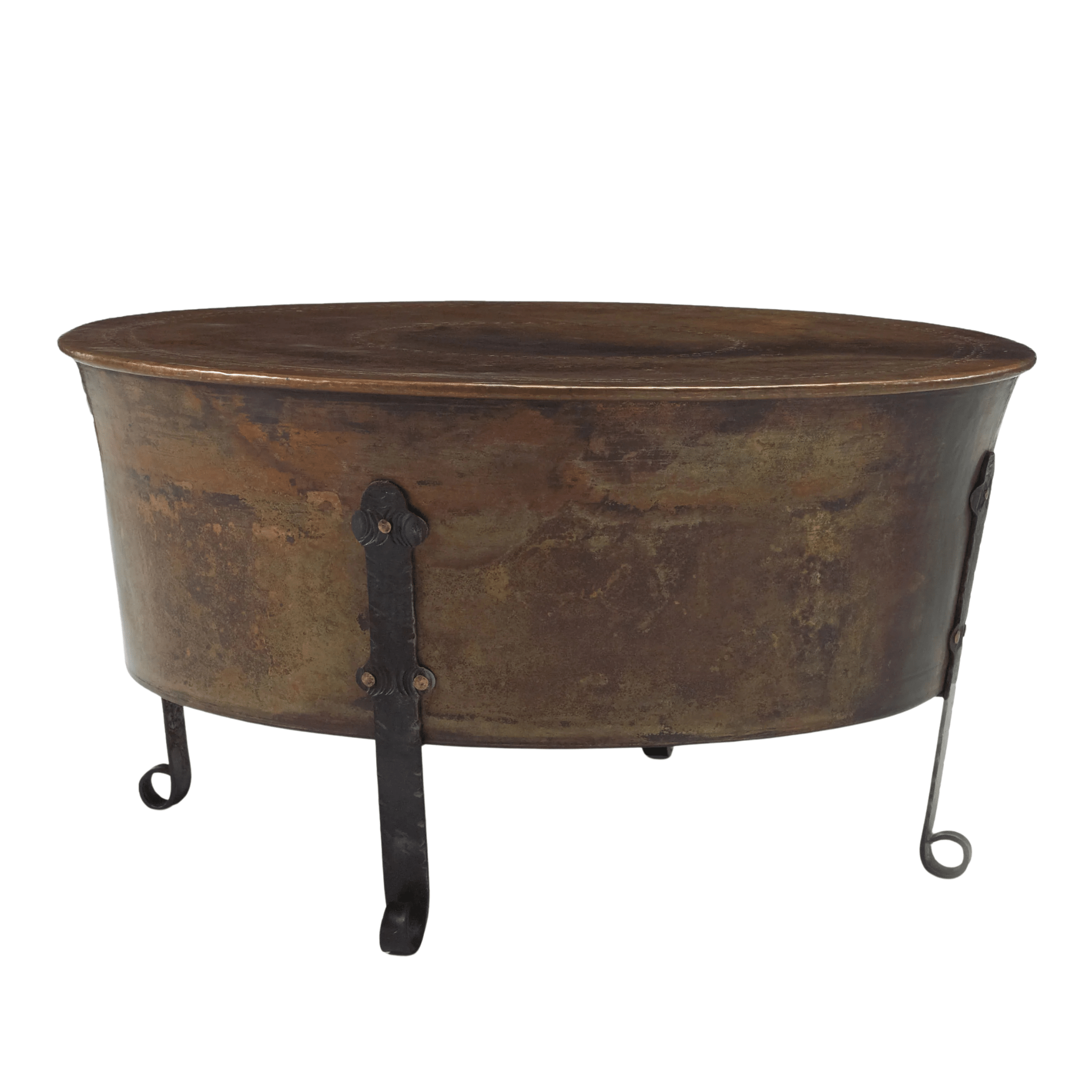 Jackson Hole Copper Round Cauldron Coffee Table - Three Sizes - Our Boat House