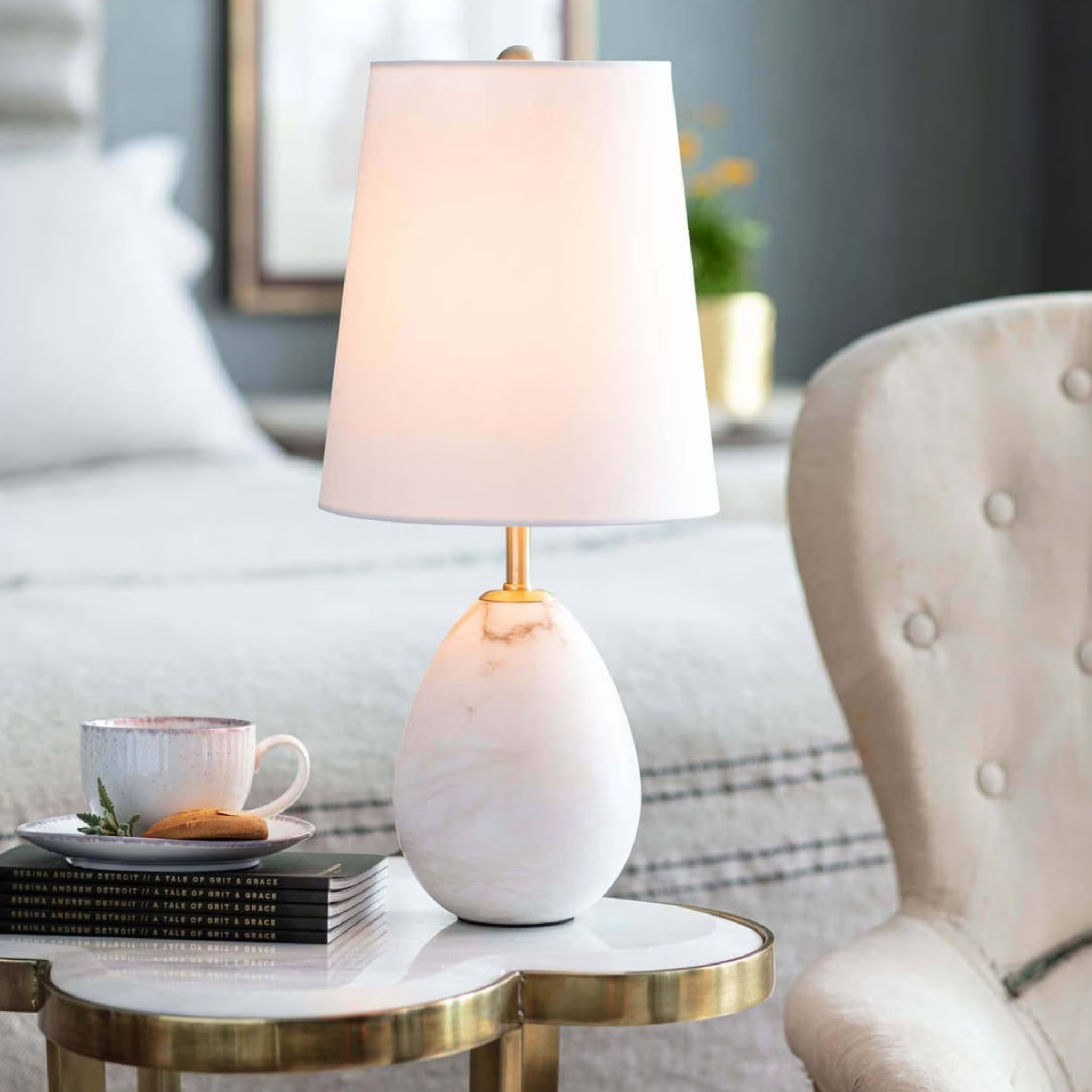 Jared Alabaster Mini Lamp - coastal inspired home furnishing lifestyle