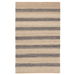 Jute Ticking Handwoven Rug - Natural & Navy - Our Boat House