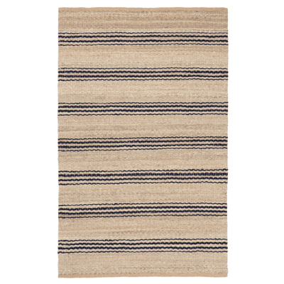 Jute Ticking Handwoven Rug - Natural & Navy - Our Boat House