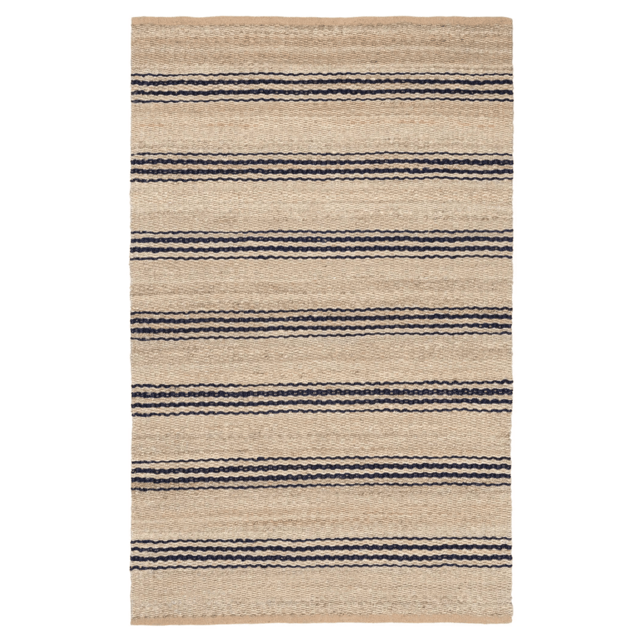 Jute Ticking Handwoven Rug - Natural & Navy - Our Boat House