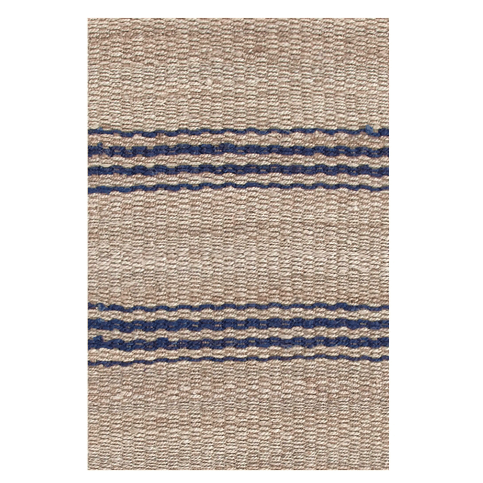 Jute Ticking Handwoven Rug - Natural & Navy - Our Boat House