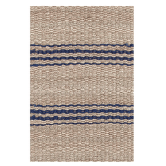 Jute Ticking Handwoven Rug - Natural & Navy - Our Boat House