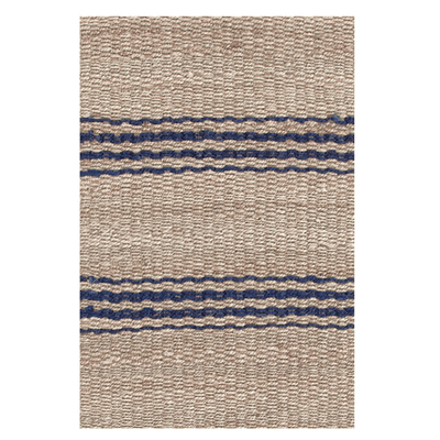 Jute Ticking Handwoven Rug - Natural & Navy - Our Boat House