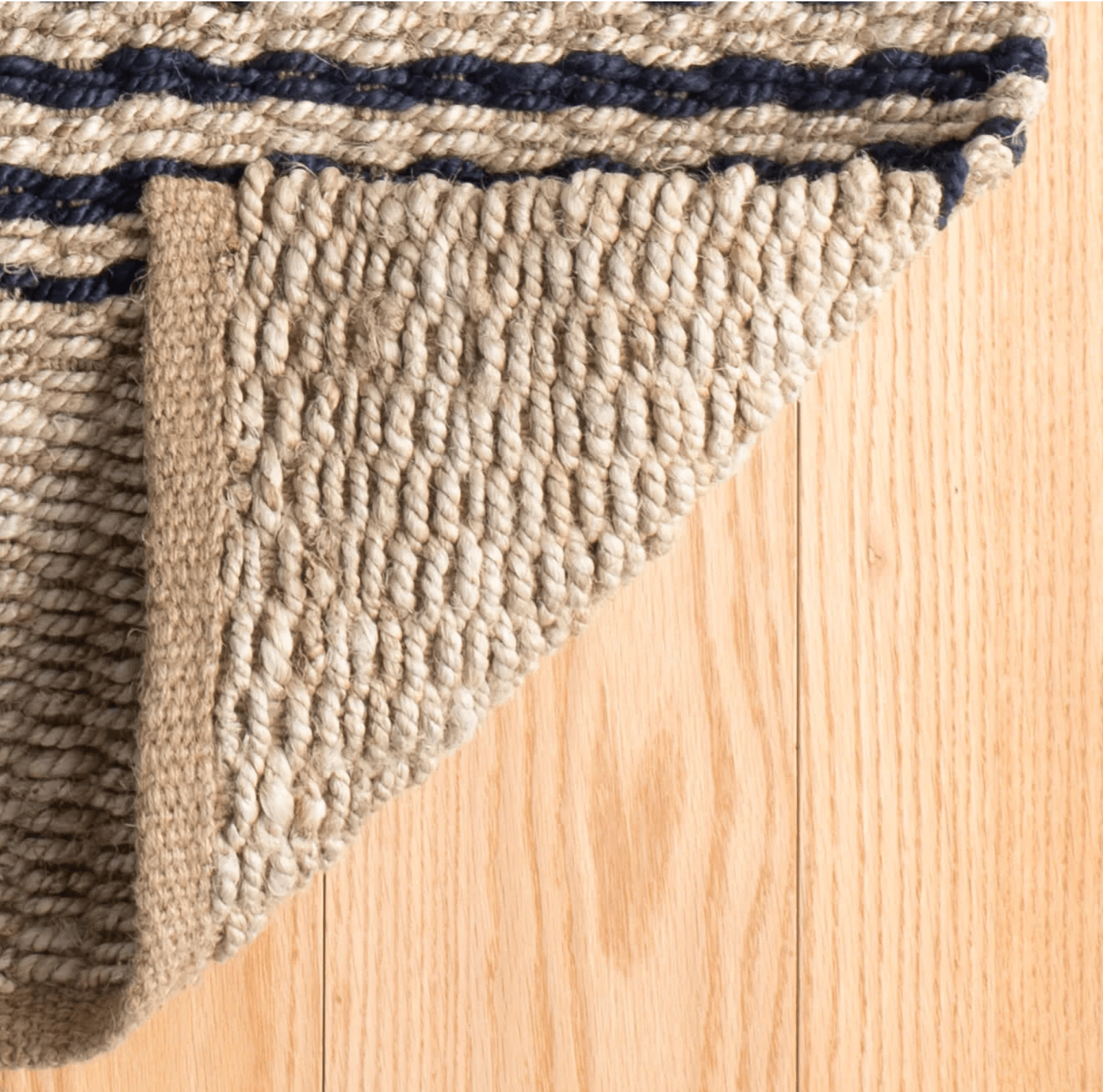 Jute Ticking Indigo Woven Rug - Our Boat House