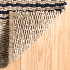 Jute Ticking Indigo Woven Rug - Our Boat House