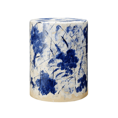 Kalani Blue Floral Stool - Our Boat House