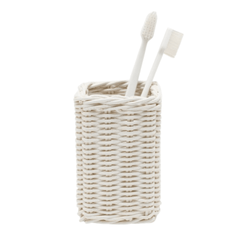 Kardia Rattan Bath Accessories - White - Our Boat House