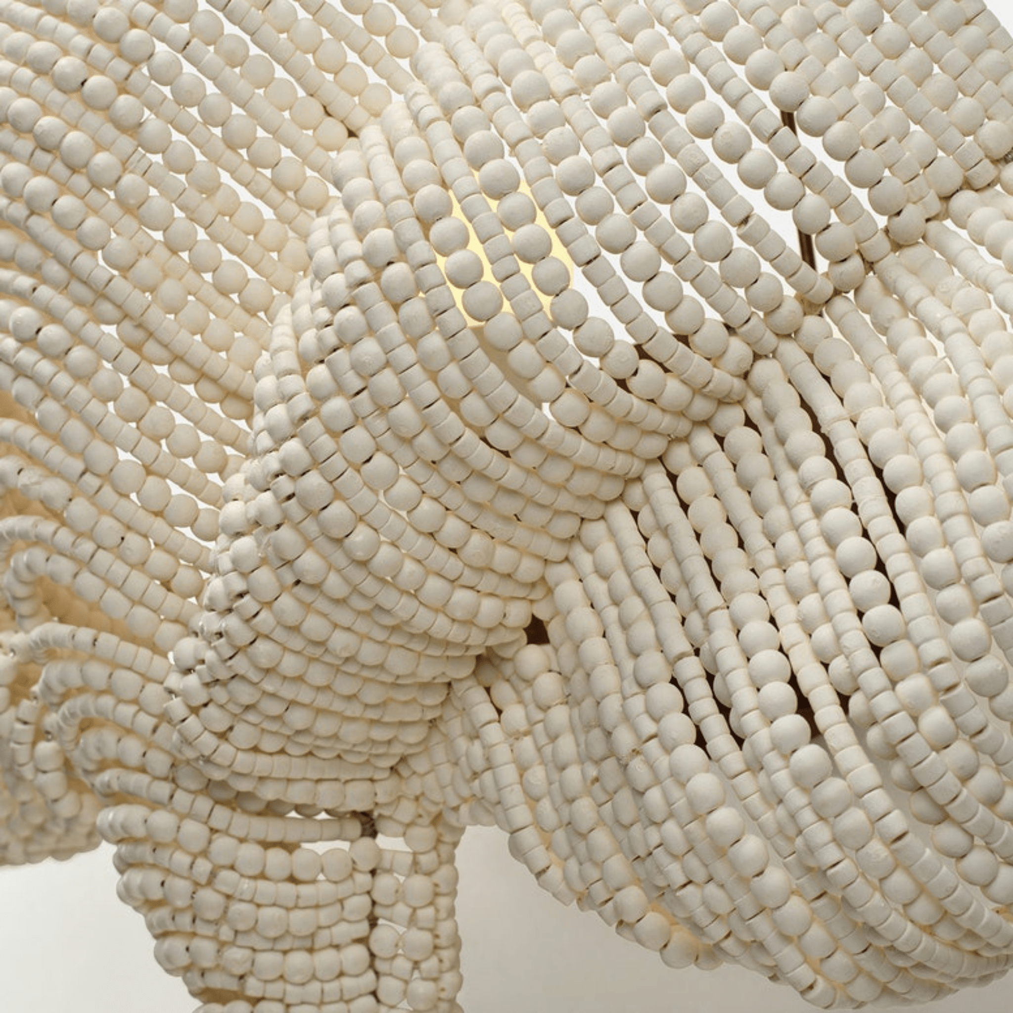 Kayla White Wood Bead Wall Sconce - Our Boat House