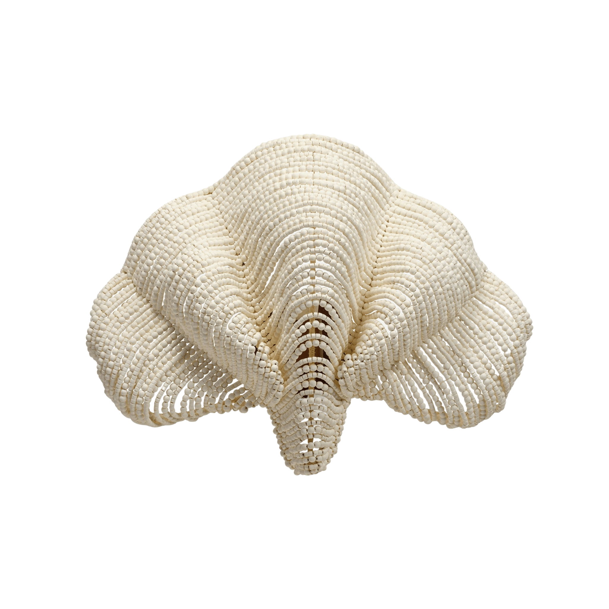 Kayla White Wood Bead Wall Sconce - Our Boat House