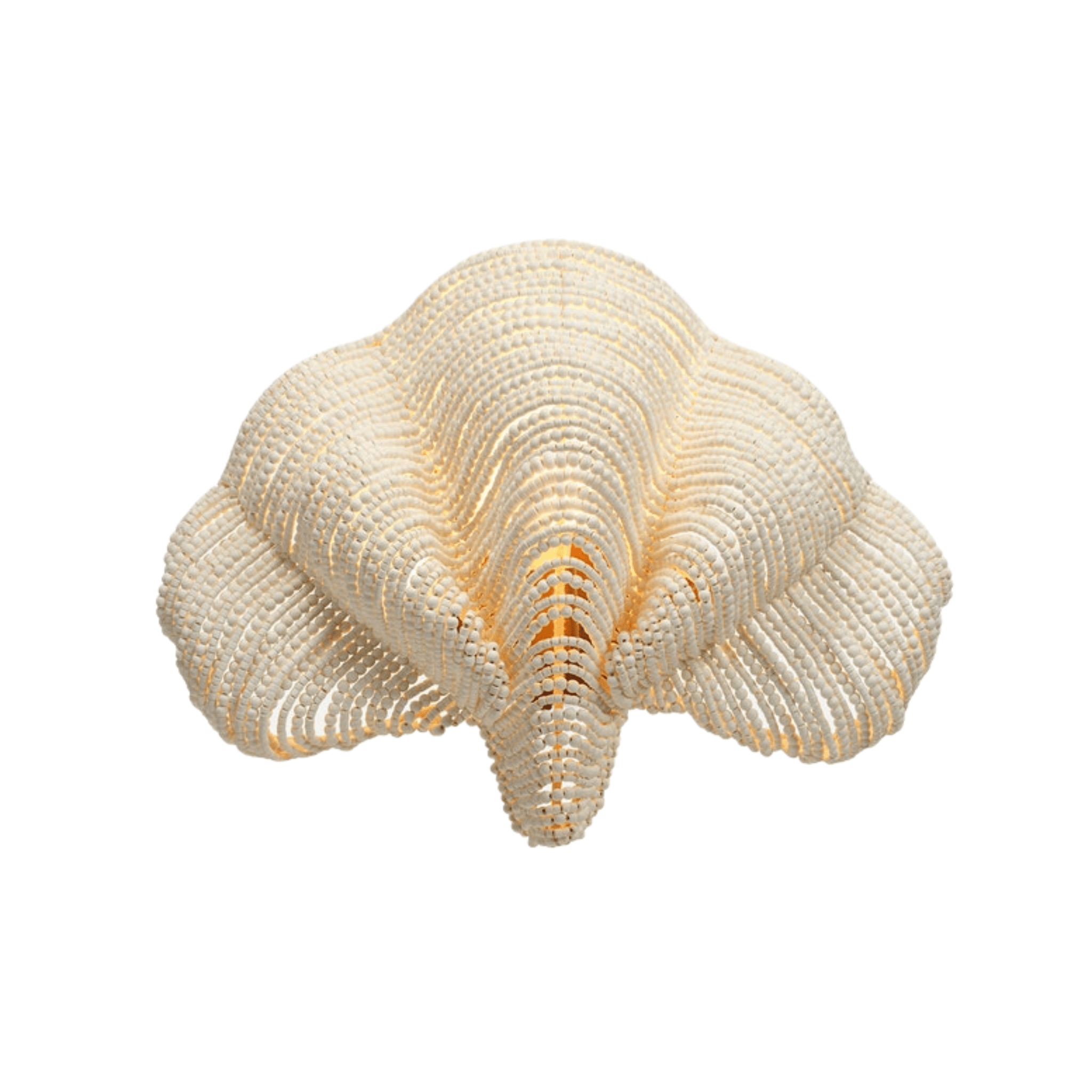 Kayla White Wood Bead Wall Sconce - Our Boat House