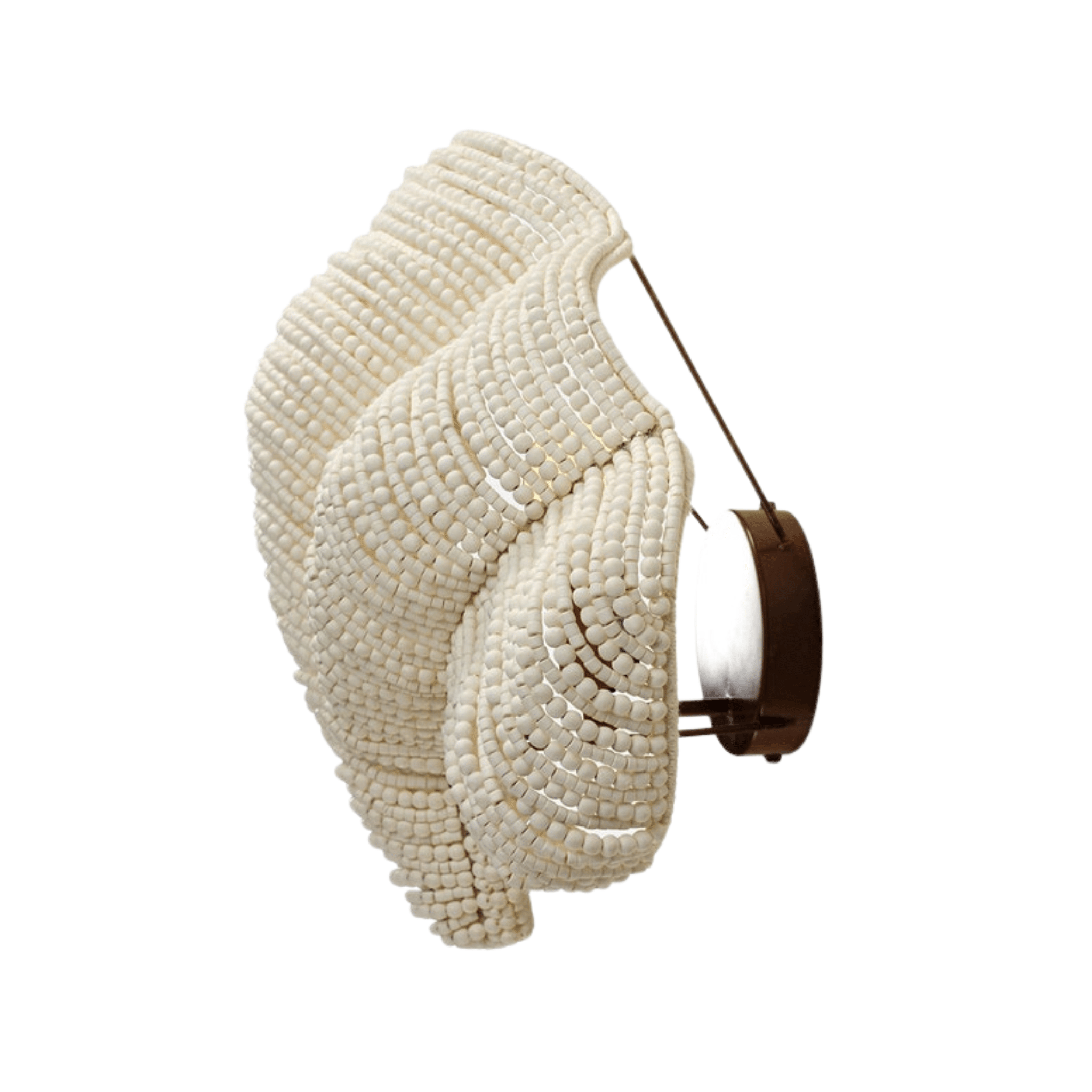 Kayla White Wood Bead Wall Sconce - Our Boat House