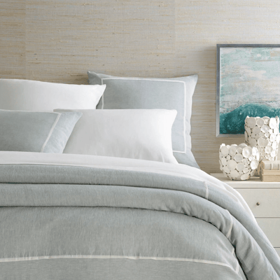 Keaton Linen Duvet Cover - Sky - Our Boat House