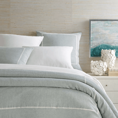 Keaton Linen Duvet Cover - Sky - Our Boat House