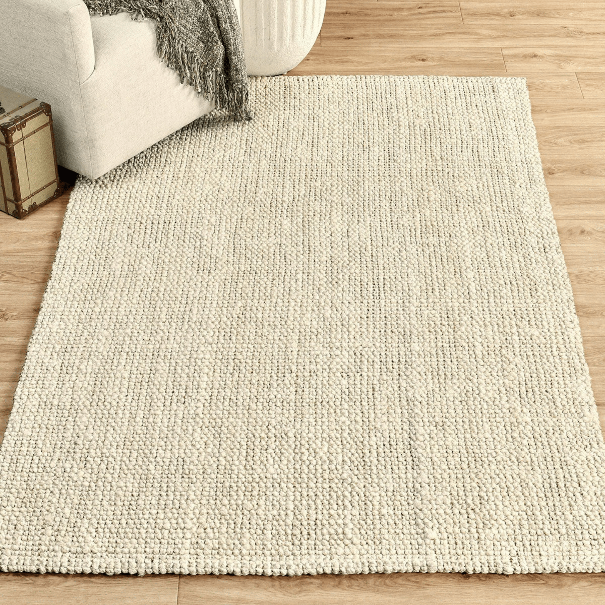 Knobby Loop Jute Rug - Ivory - Our Boat House