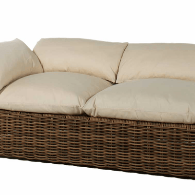 Kona Outdoor Wicker Left Arm Facing Loveseat - Raffia - Our Boat House