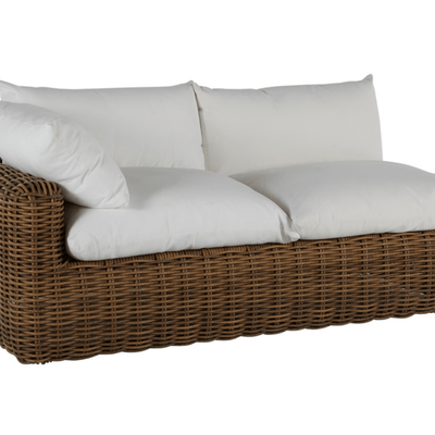 Kona Outdoor Wicker Left Arm Facing Loveseat - Raffia - Our Boat House