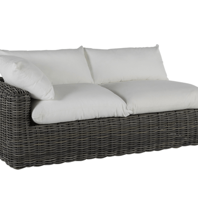 Kona Outdoor Wicker Left Arm Facing Loveseat - Slate Gray - Our Boat House