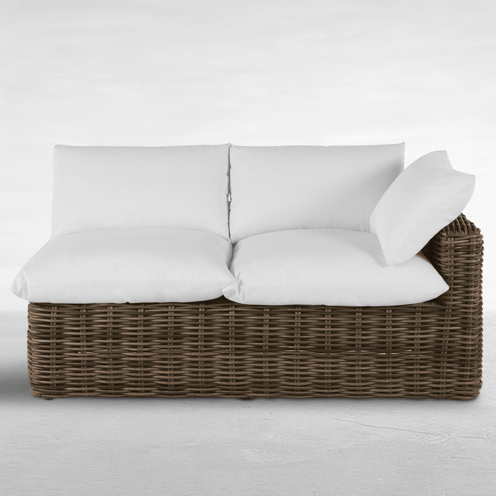 Kona Outdoor Wicker Right Arm Facing Loveseat - Raffia - Our Boat House