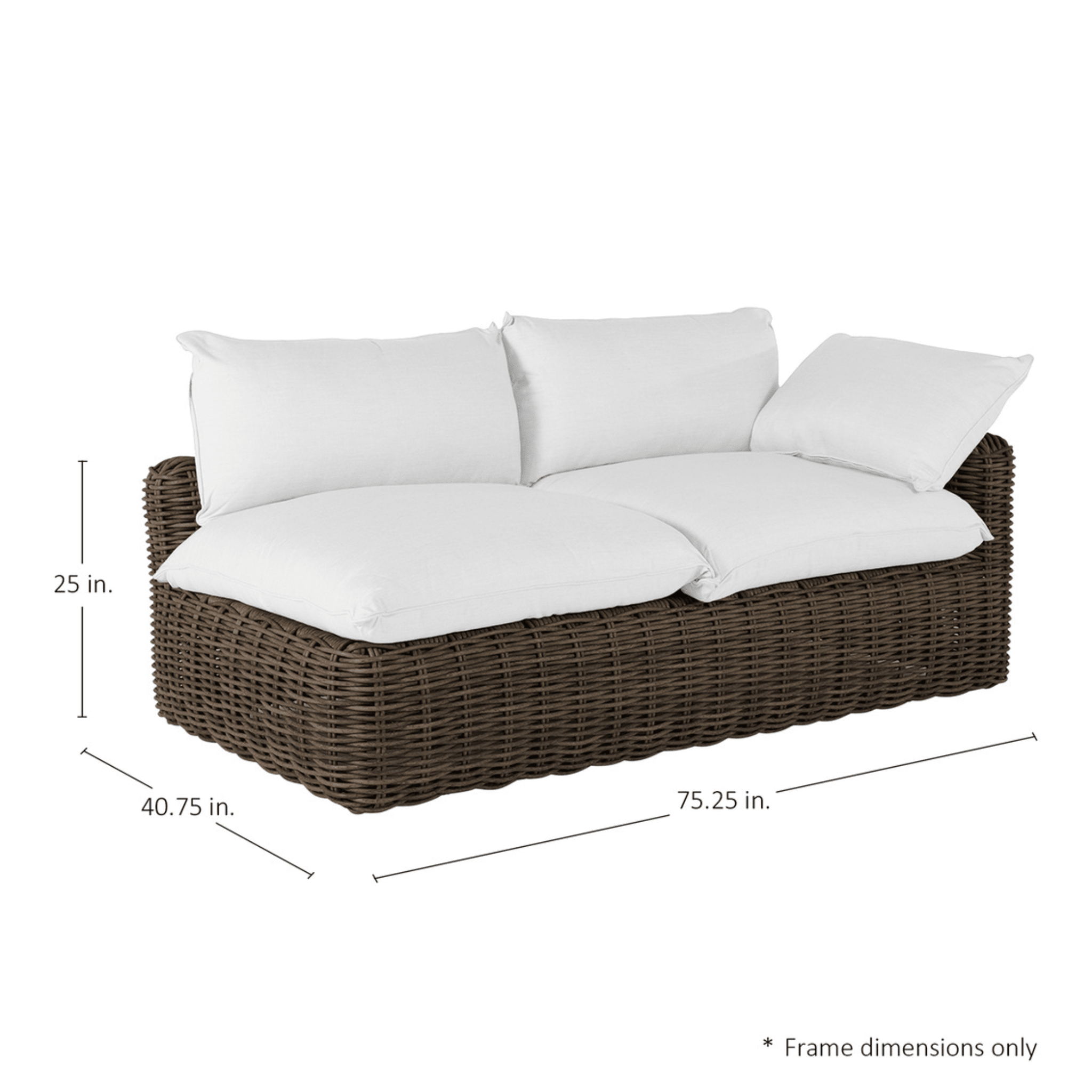 Kona Outdoor Wicker Right Arm Facing Loveseat - Raffia - Our Boat House