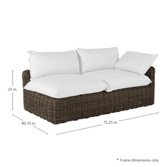 Kona Outdoor Wicker Right Arm Facing Loveseat - Raffia - Our Boat House
