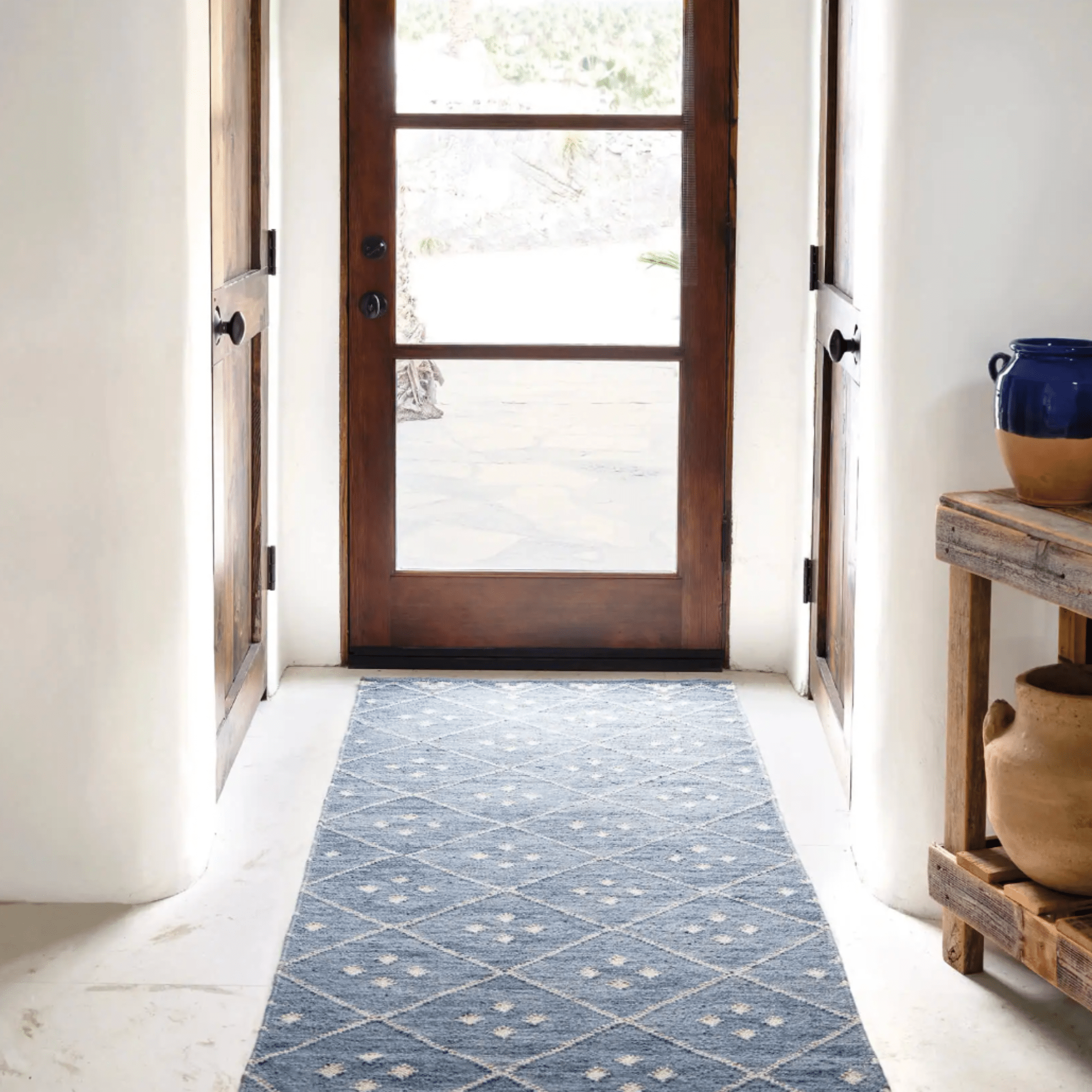 Kota Handwoven Wool Rug - Indigo - Our Boat House