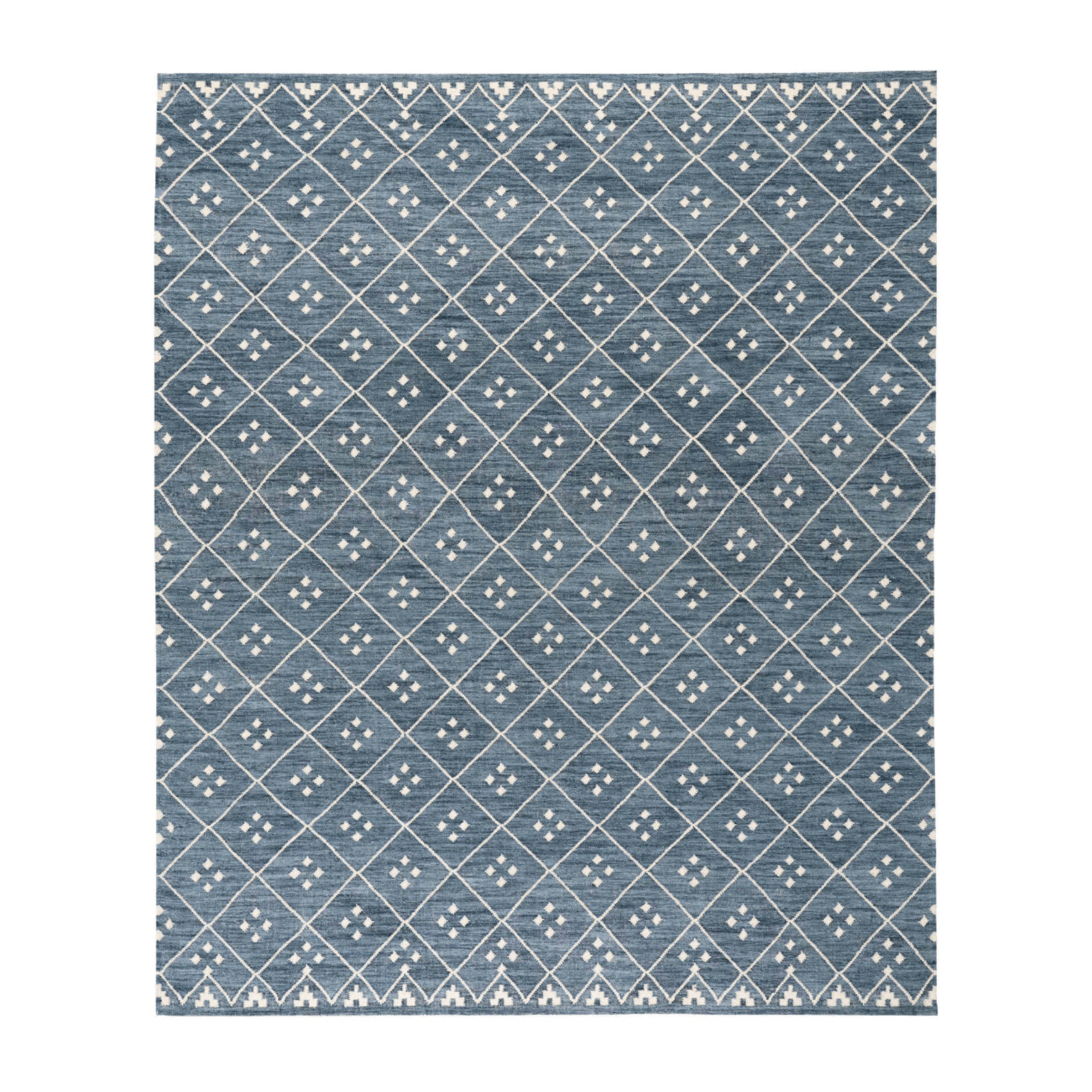 Kota Handwoven Wool Rug - Indigo - Our Boat House