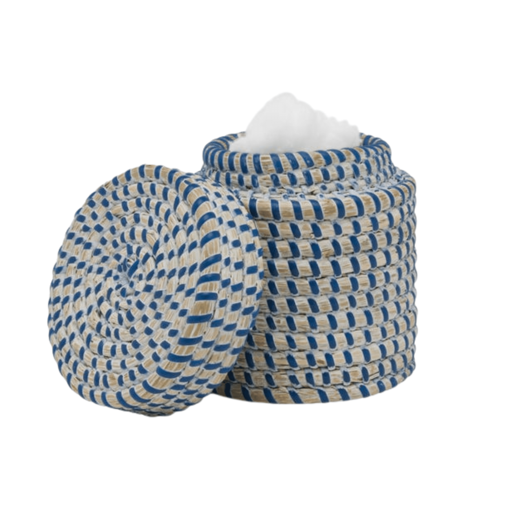 Kythira Bath Accessories - Whitewashed/Navy Seagrass - Our Boat House